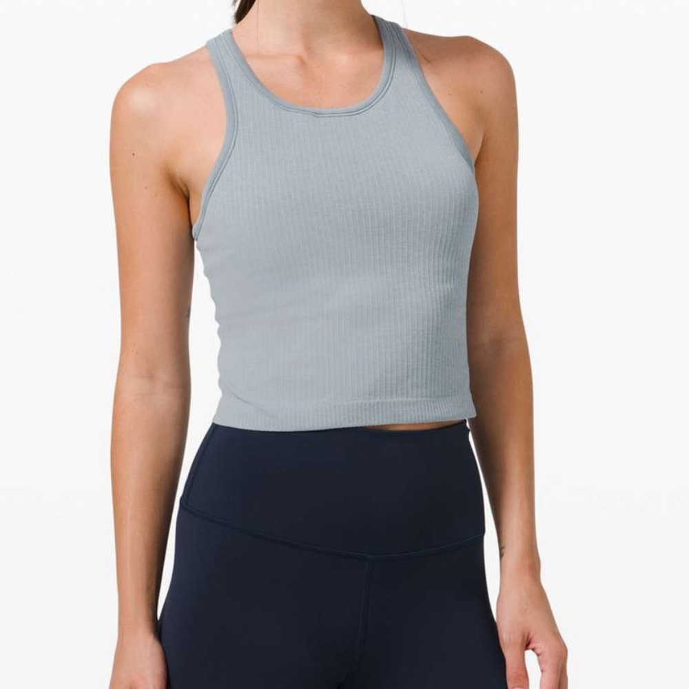 Lululemon Ebb To Street Racerback Crop Tank
Blue Cast